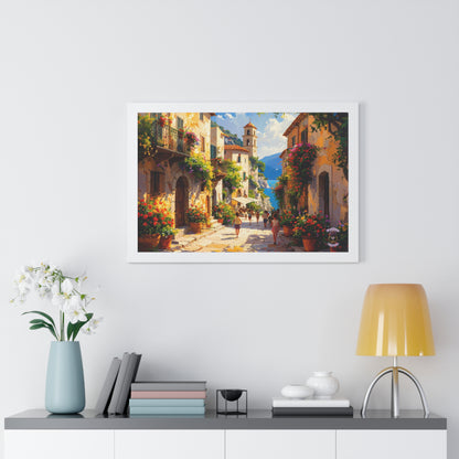 Sunlit Italian Coastal Village in Summer 2