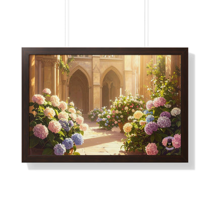 European Cathedral Courtyard Hydrangeas Magnolias Golden Sunlight