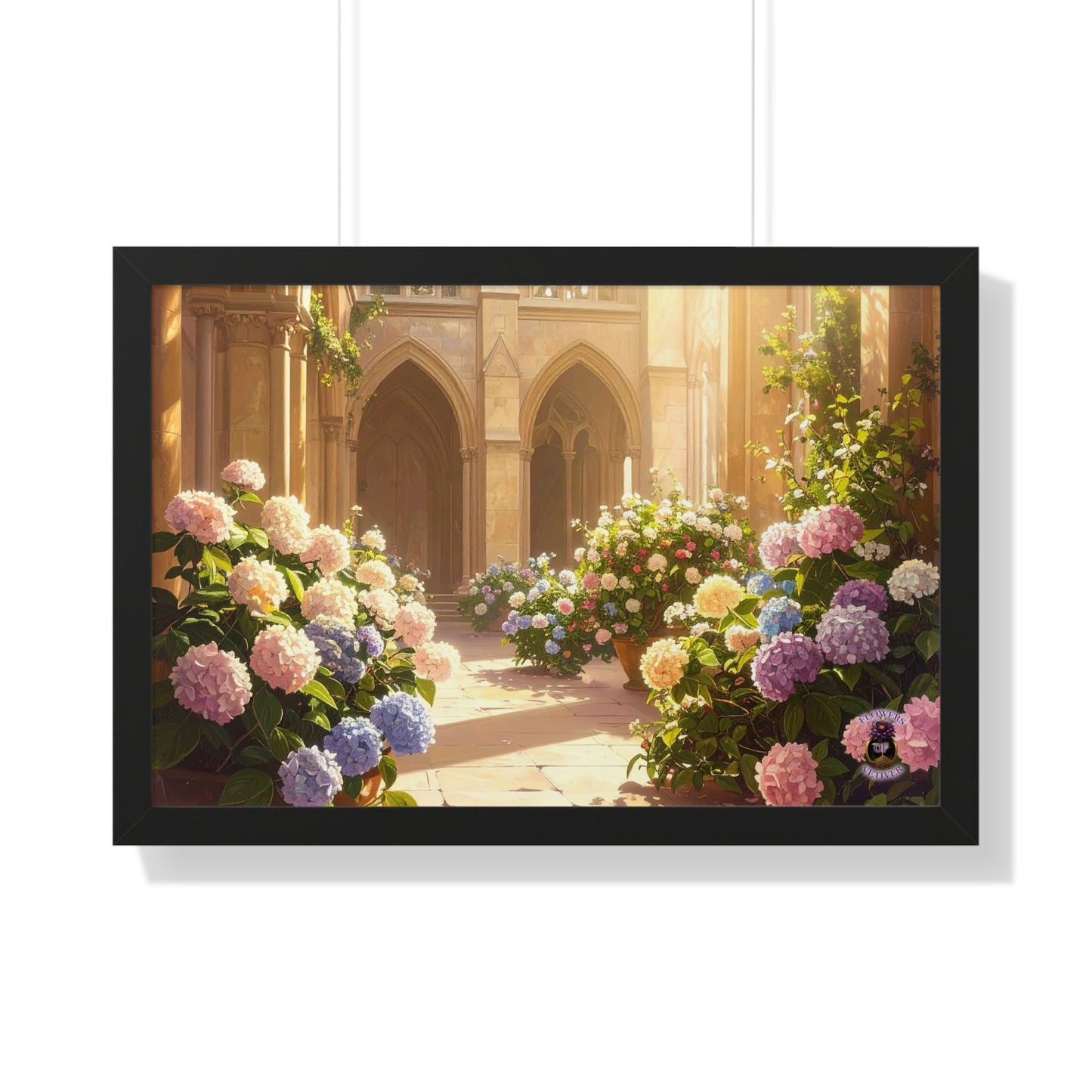 European Cathedral Courtyard Hydrangeas Magnolias Golden Sunlight