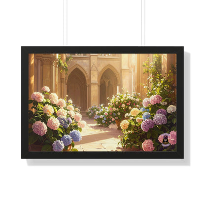 European Cathedral Courtyard Hydrangeas Magnolias Golden Sunlight