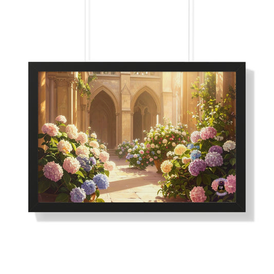 European Cathedral Courtyard Hydrangeas Magnolias Golden Sunlight