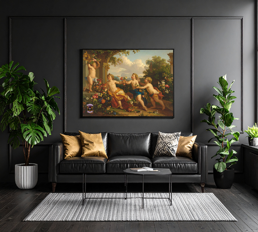 Playful Cherubs in the Garden