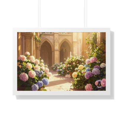 European Cathedral Courtyard Hydrangeas Magnolias Golden Sunlight