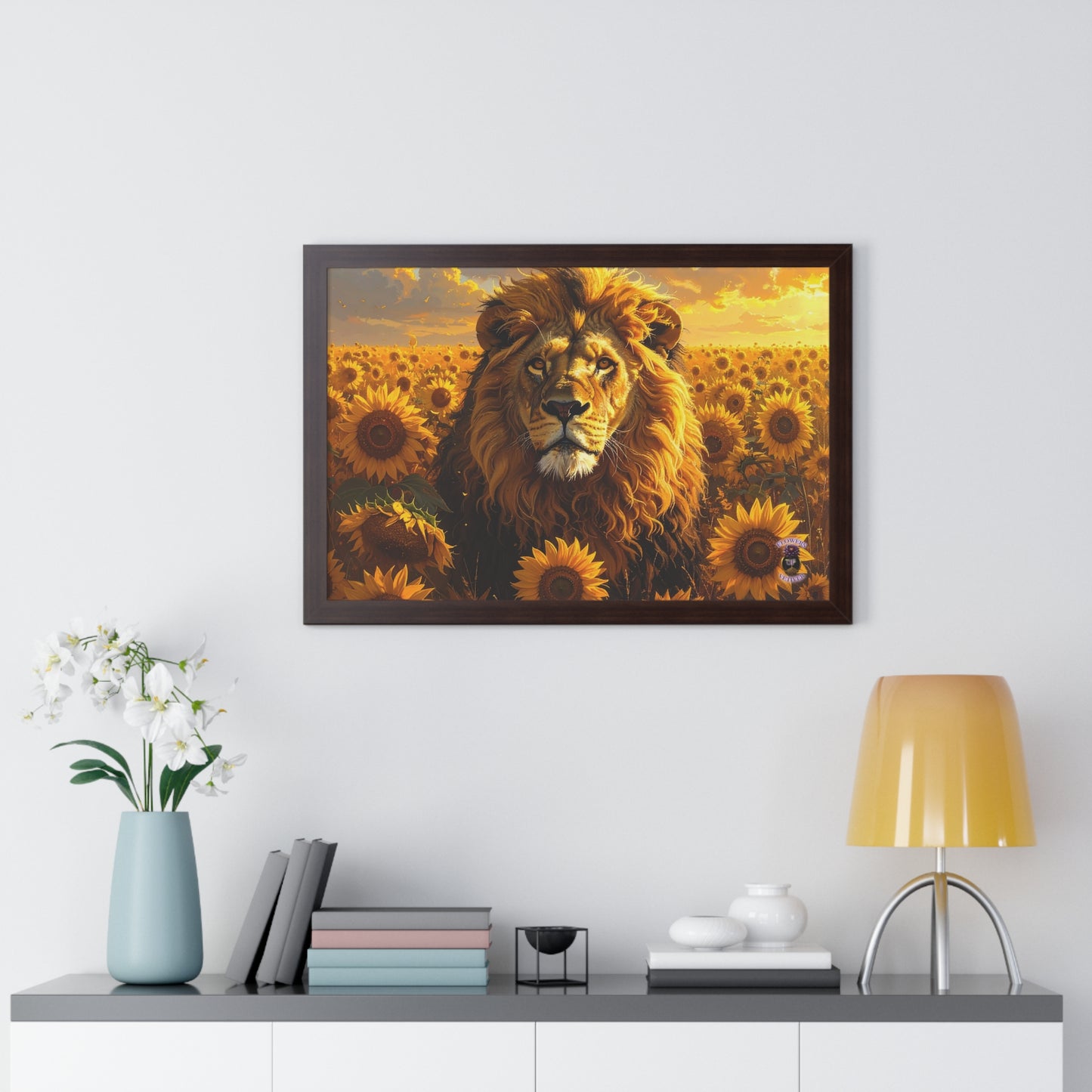 Sunflower Majesty – Renaissance Lion in Golden Bloom 2