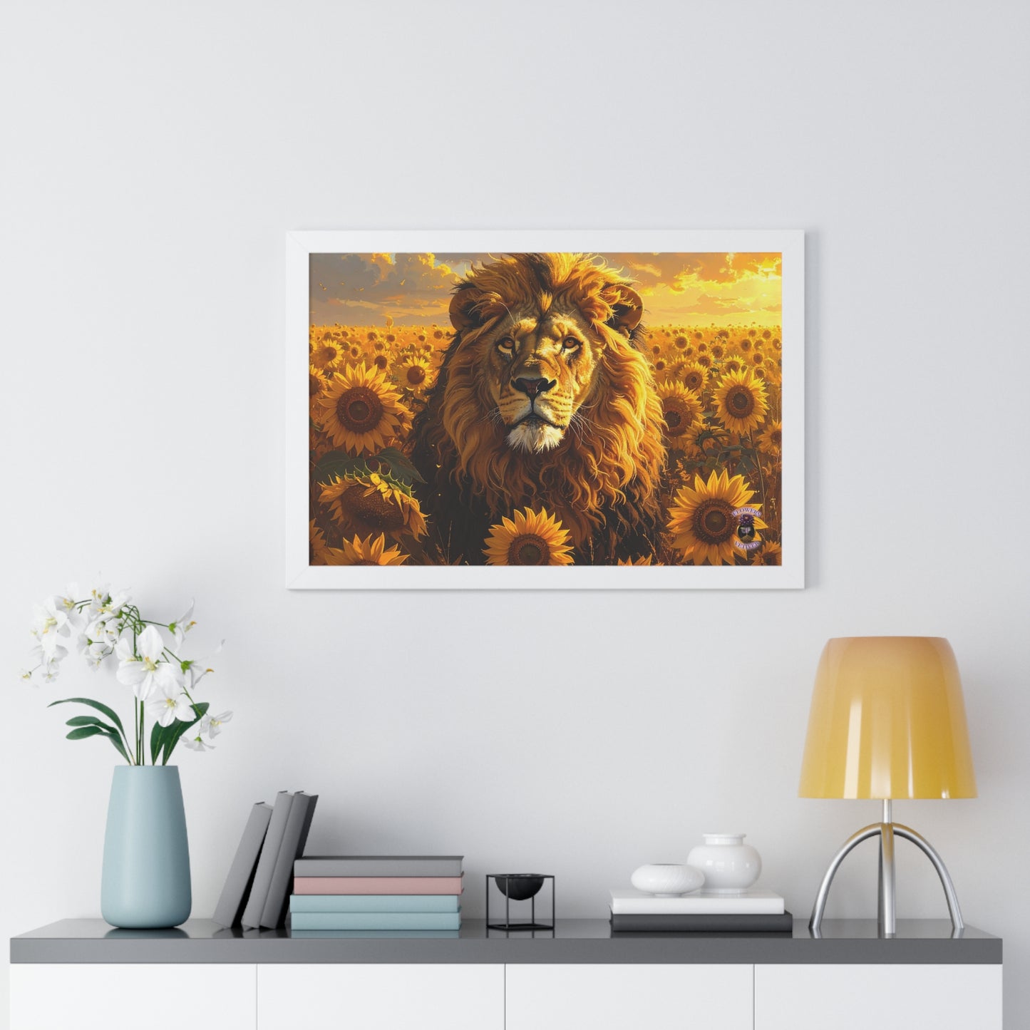 Sunflower Majesty – Renaissance Lion in Golden Bloom 2