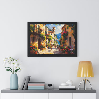 Sunlit Italian Coastal Village in Summer 2