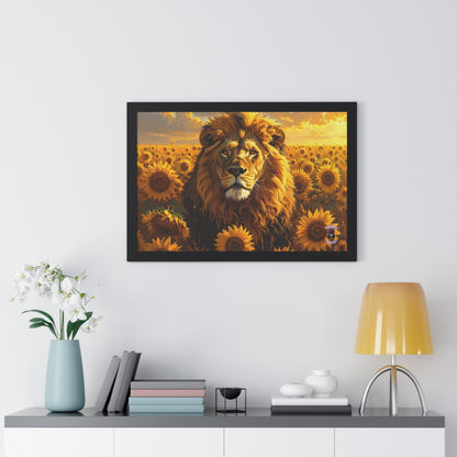 Sunflower Majesty – Renaissance Lion in Golden Bloom 2