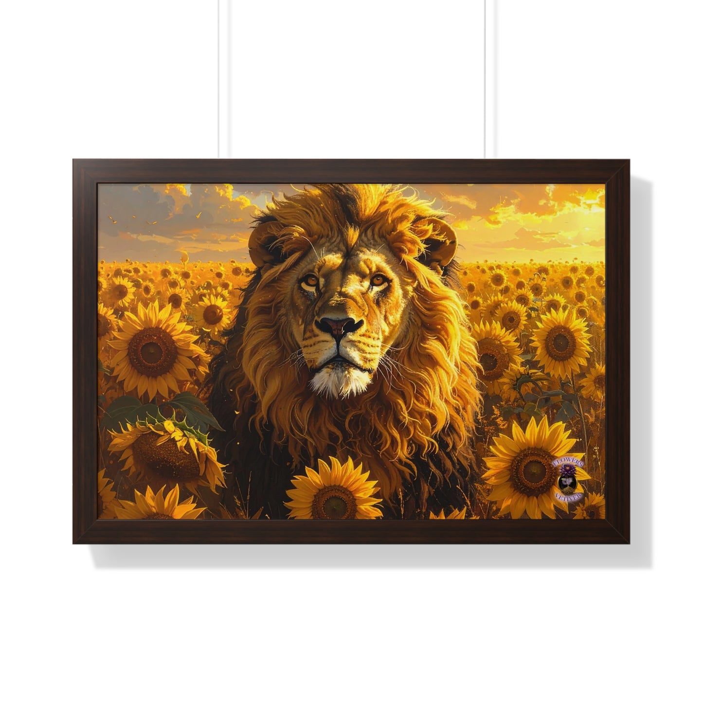 Sunflower Majesty – Renaissance Lion in Golden Bloom 2