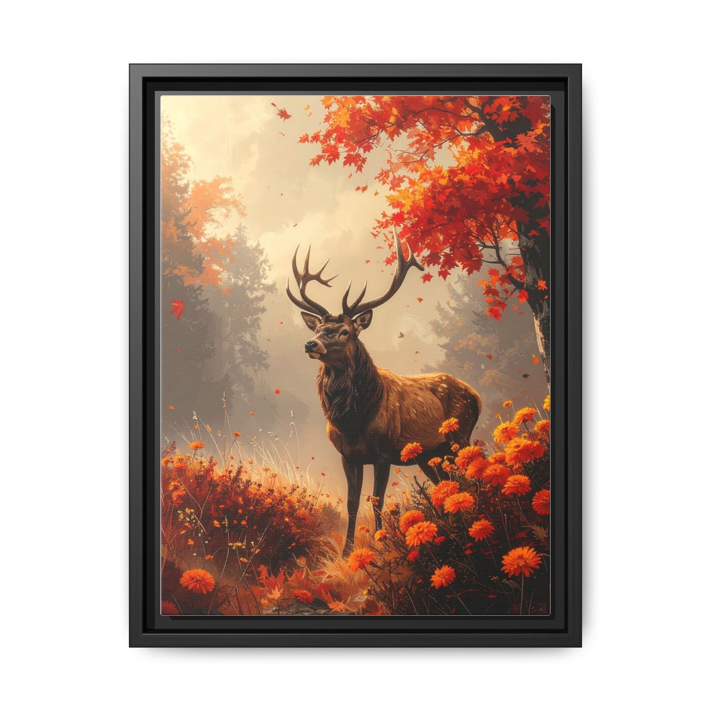 Reindeer in Autumn Forest
