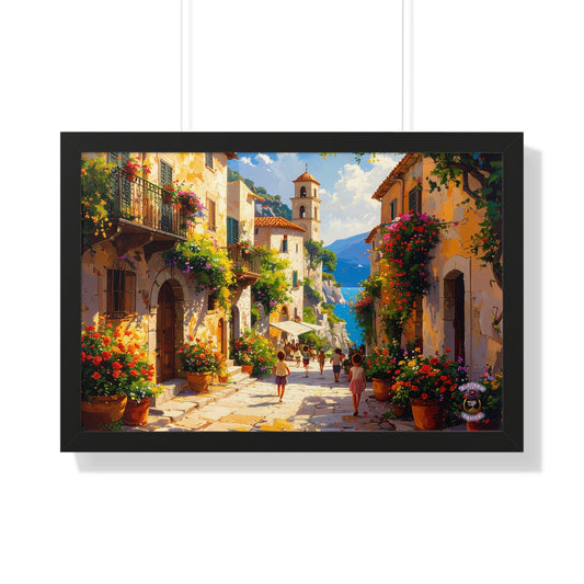 Sunlit Italian Coastal Village in Summer 2