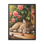 Sleeping Kitty in a Peony Garden