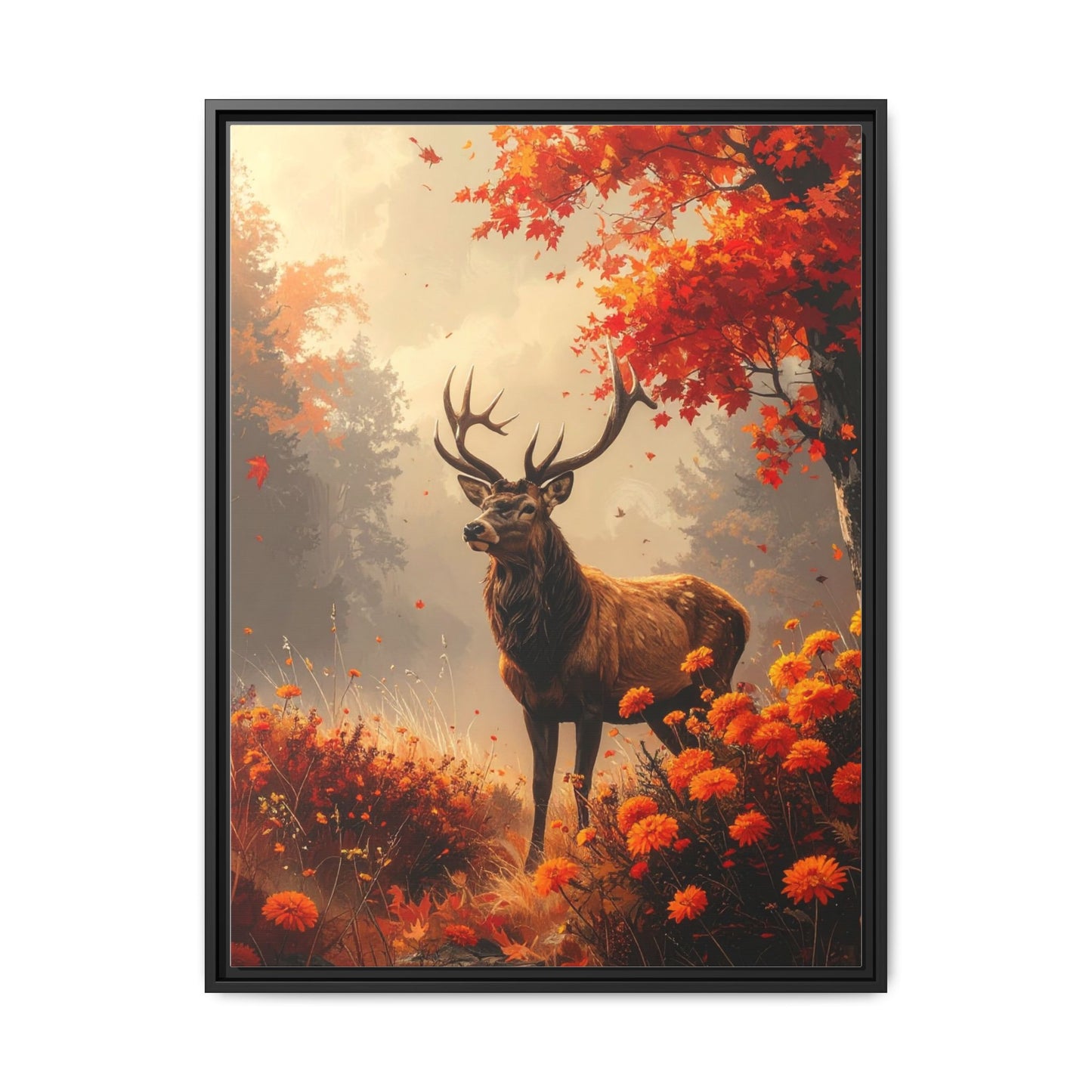 Reindeer in Autumn Forest