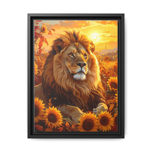 Lion in Sunflower Field
