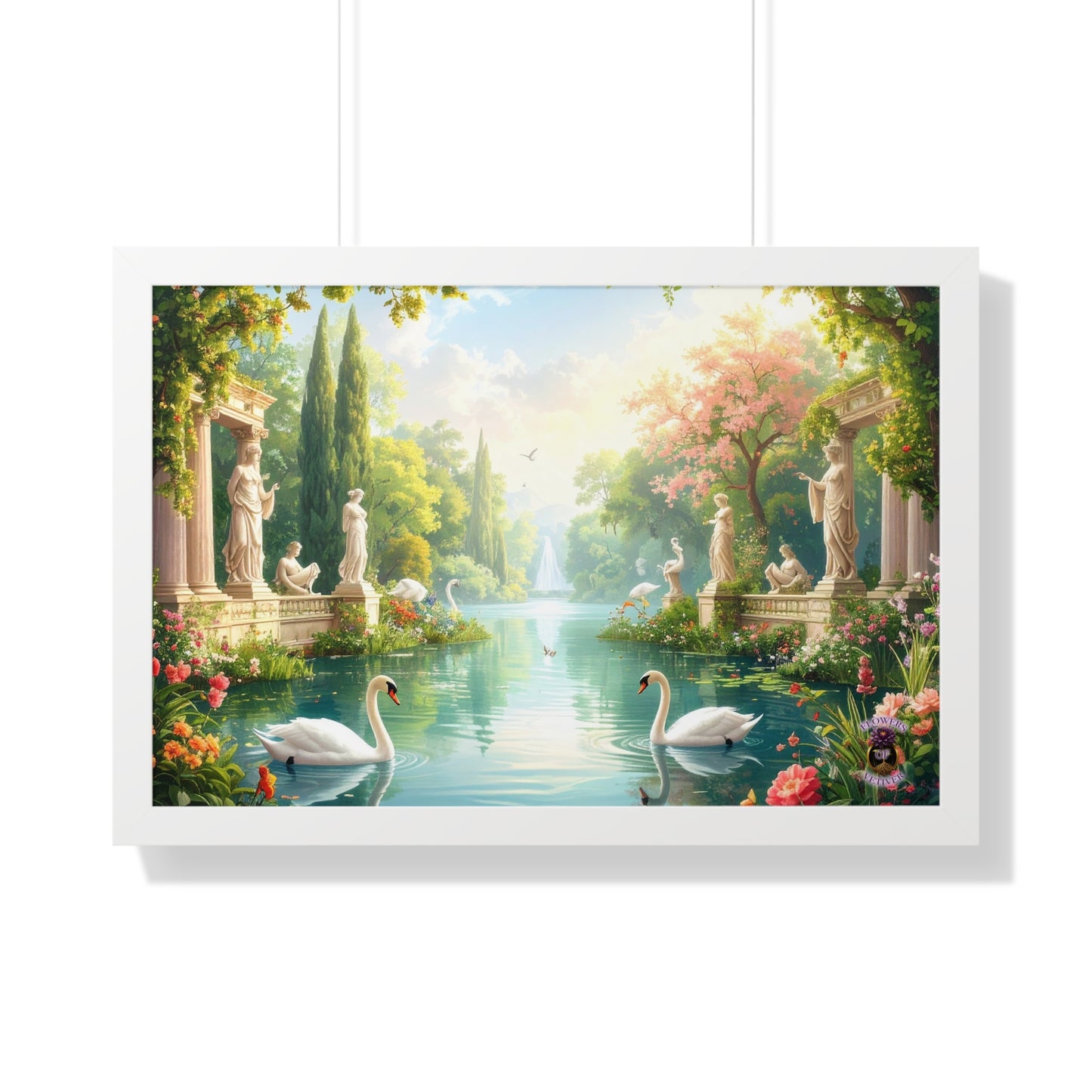 Gardens and Swans Serenity Scene