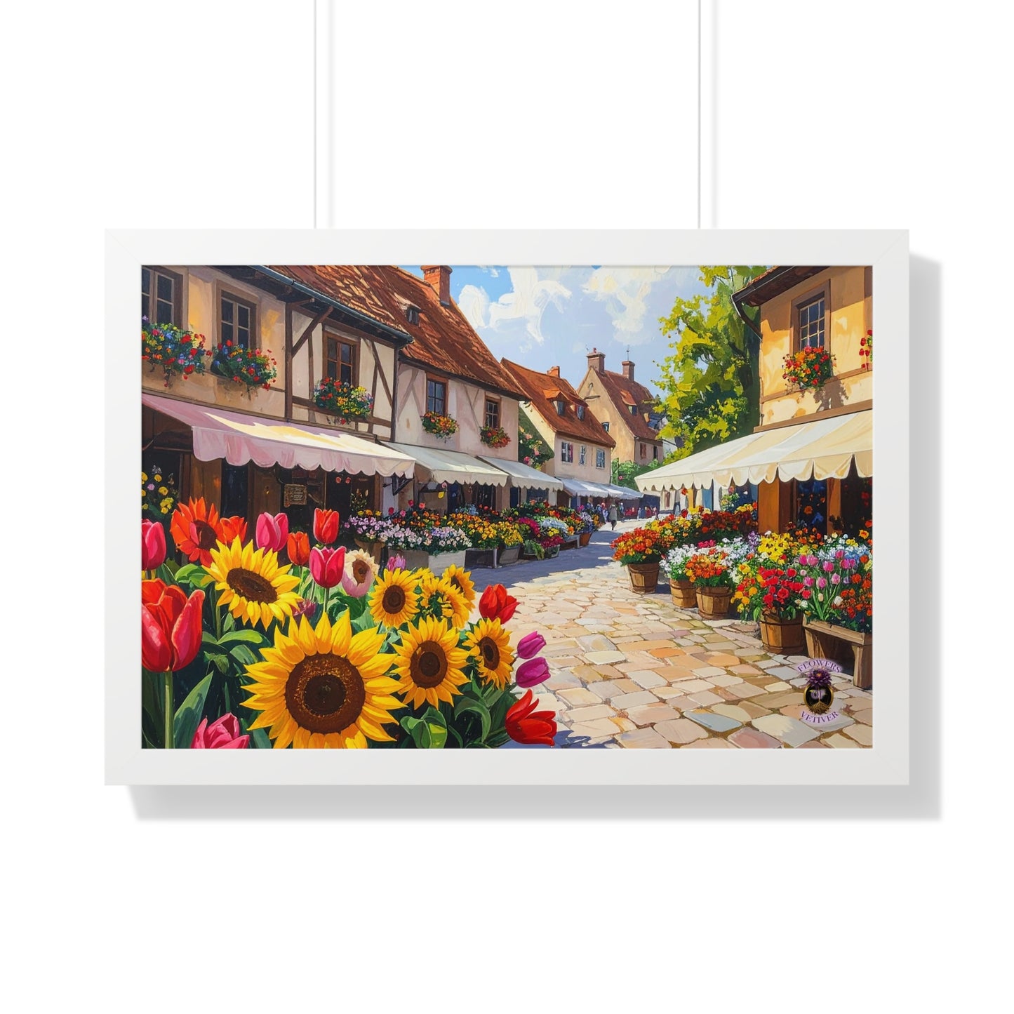Renaissance Village Market Square with Tulips and Sunflowers 2