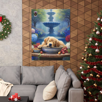Golden Bliss: A Peaceful End to a Playful Day with Our Charming Golden Retriever Puppy