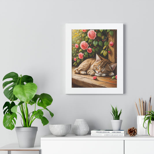 Sleeping Kitty in a Peony Garden