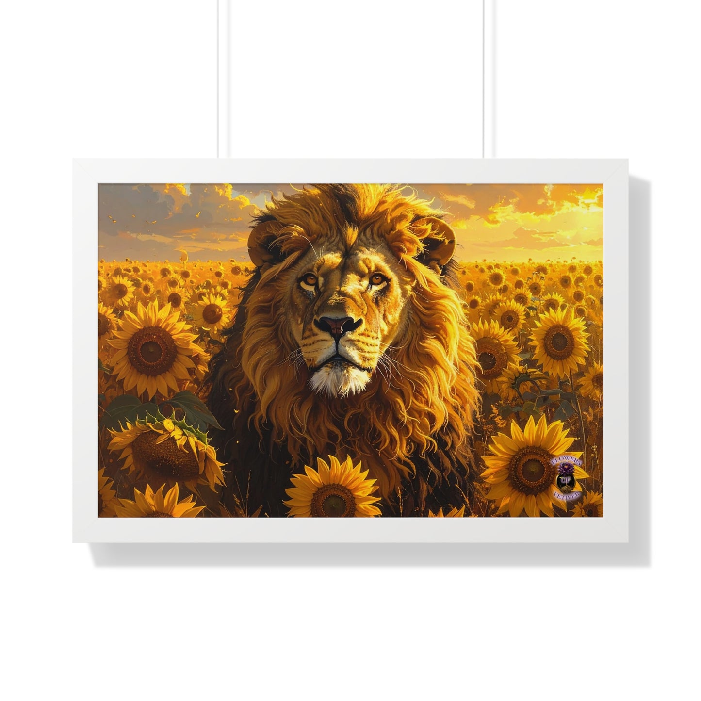 Sunflower Majesty – Renaissance Lion in Golden Bloom 2