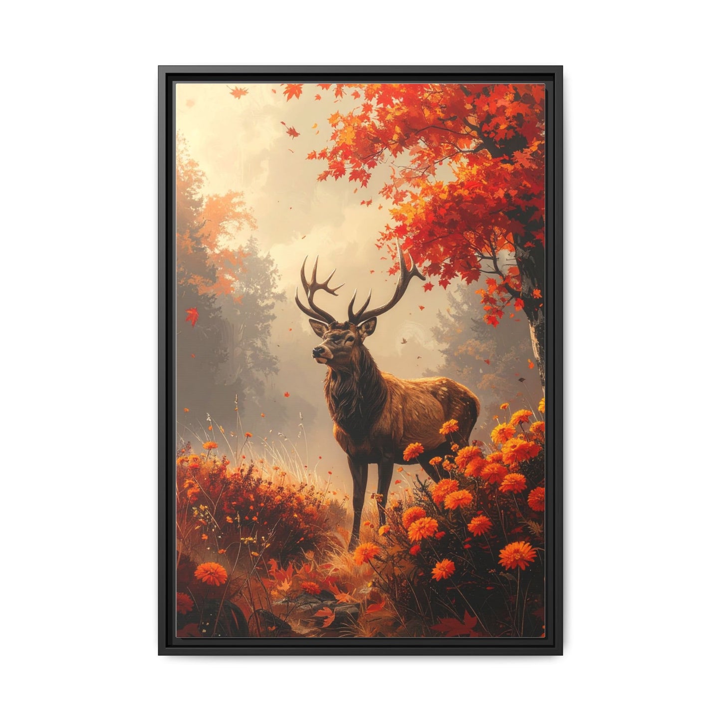 Reindeer in Autumn Forest