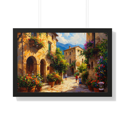Sunlit Italian Coastal Village in Summer