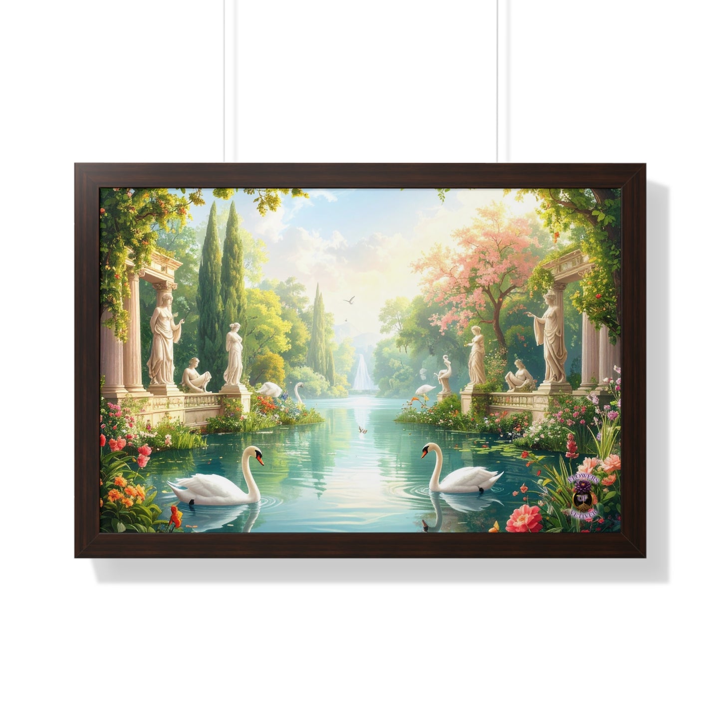 Gardens and Swans Serenity Scene