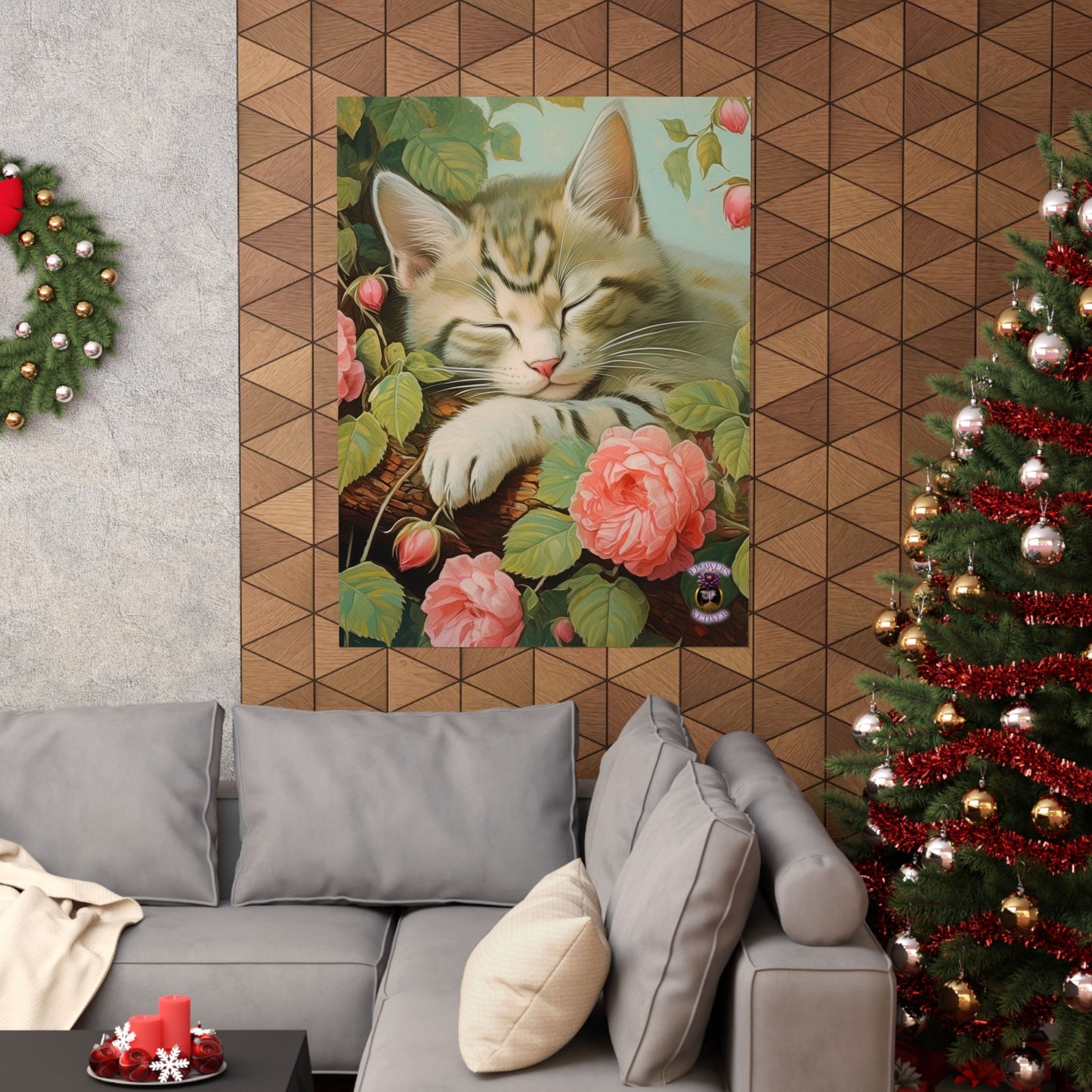 Peony Kitty in a Tree