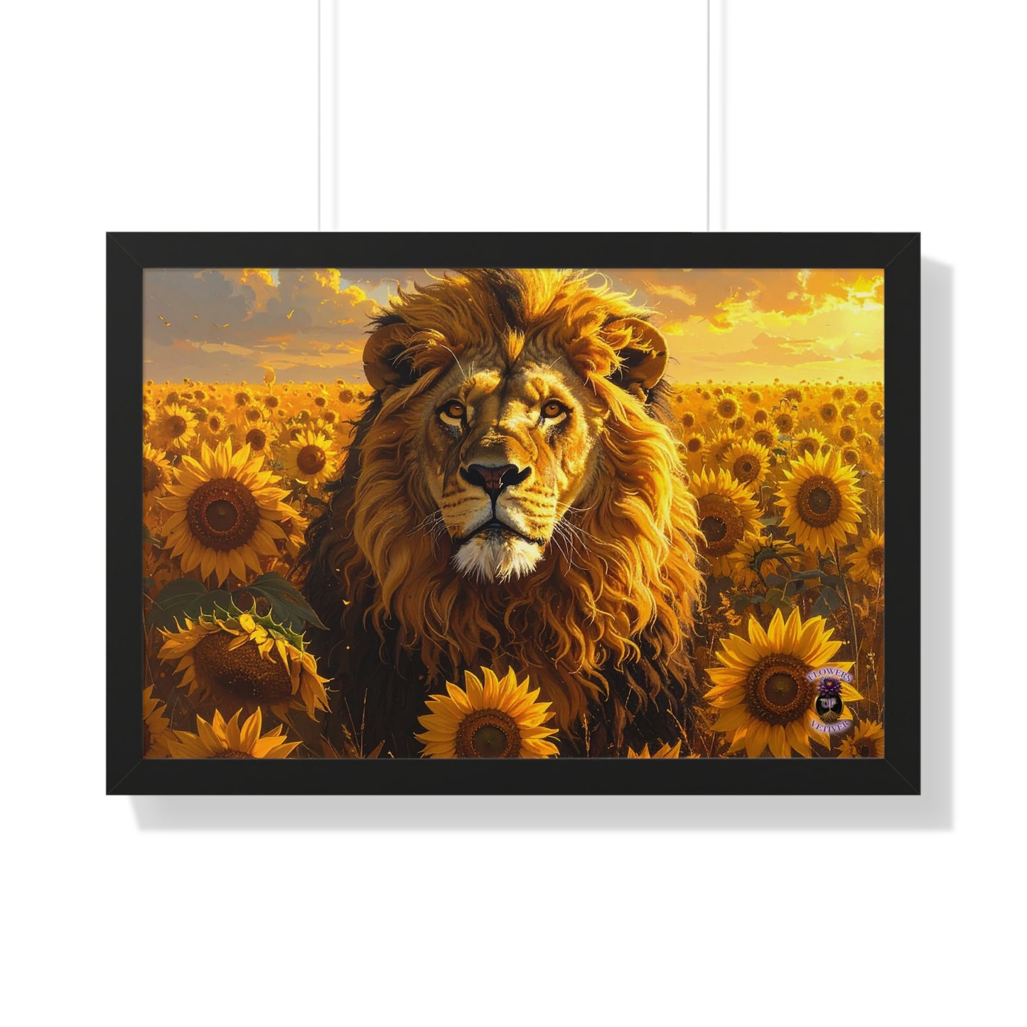 Sunflower Majesty – Renaissance Lion in Golden Bloom 2