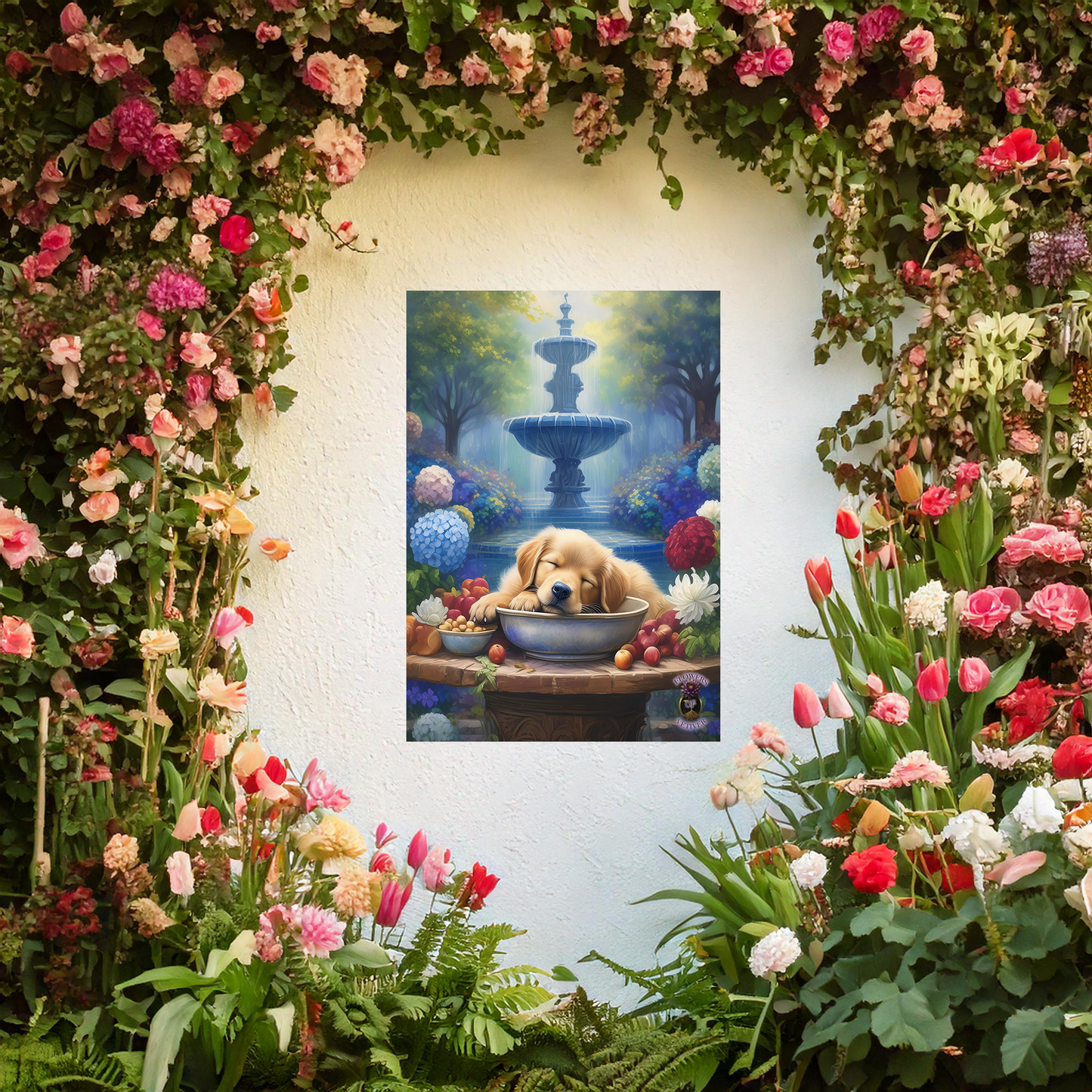 Golden Bliss: A Peaceful End to a Playful Day with Our Charming Golden Retriever Puppy