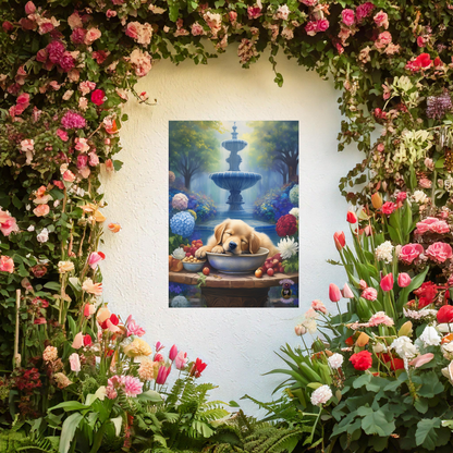Golden Bliss: A Peaceful End to a Playful Day with Our Charming Golden Retriever Puppy