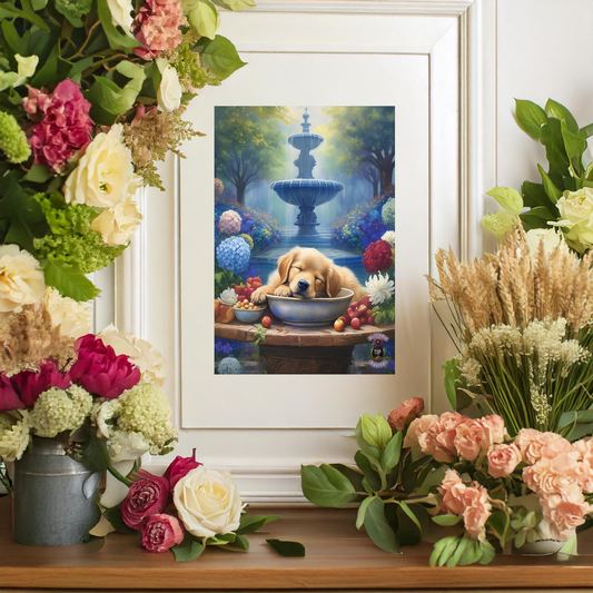 Golden Bliss: A Peaceful End to a Playful Day with Our Charming Golden Retriever Puppy
