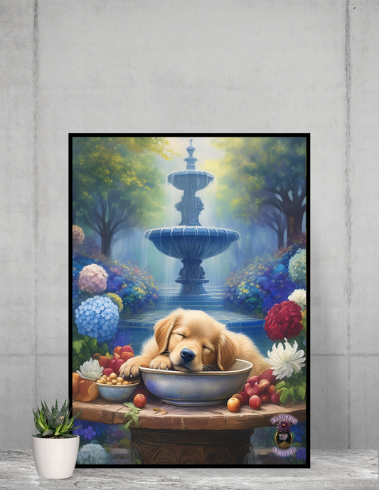 Golden Bliss: A Peaceful End to a Playful Day with Our Charming Golden Retriever Puppy